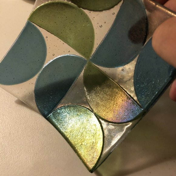 Shepardson Studios iridescent Glass Square 6"x 6" Plate - Picture 5 of 9